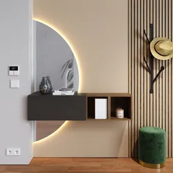 Mobile ingresso 124x155h cm lava e mercure con specchio doppio retroilluminato - Clary