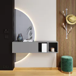 Mobile ingresso 124x155h cm ardesia con specchio doppio retroilluminato - Clary