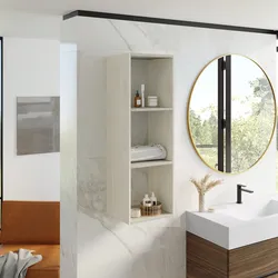 Semicolonna bagno 35x105h cm con vani a giorno rovere bianco - Cuki