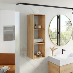 Semicolonna bagno 35x105h cm con vani a giorno rovere gold - Cuki