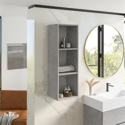 Semicolonna bagno 35x105 h cm con vani a giorno grigio pietra opaco - Cuki