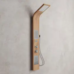 Pannello doccia idromassaggio multigetto finitura legno bambù - Gea