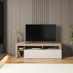 Mobile porta tv 170x54h cm cashmere e rovere cast con 1 anta - Conan
