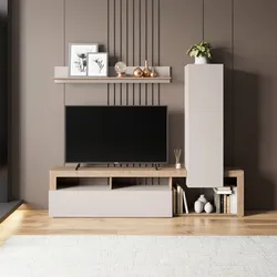 Parete attrezzata 219x172h cm cashmere e rovere cast - Conan