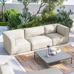 Divano modulare da esterno 3 posti in tessuto olefin naturale - Baku