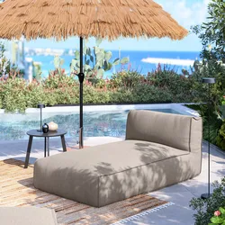 Chaise longue modulare da esterno in tessuto olefin lino - Baku