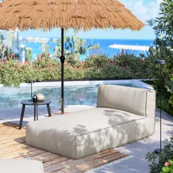 Chaise longue modulare da esterno in tessuto olefin naturale - Baku