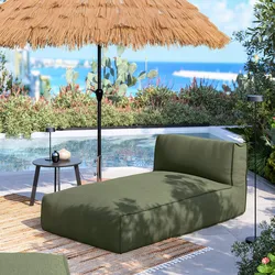 Chaise longue modulare da esterno in tessuto olefin verde oliva - Baku