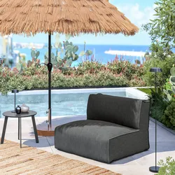 Poltrona modulare da esterno in tessuto olefin grigio scuro - Baku