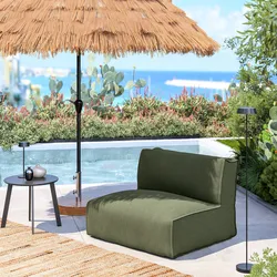 Poltrona modulare da esterno in tessuto olefin verde oliva - Baku