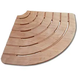 Pedana doccia angolare compatibile con piatto doccia 80 cm in legno marino certificato antiscivolo