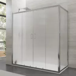 Box doccia 80x180 cm doppio scorrevole vetro temperato 6mm stampato 185h - Young