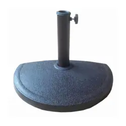 Base semicircolare per ombrellone a parete in resina nera 9 kg