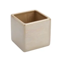 Portaspazzolino in ceramica beige lucido - Linea Cuba