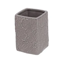 Portaspazzolino in ceramica grigio - Petra