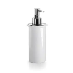Dosatore per sapone liquido porcellana da 200 ml finitura bianco dispenser cromo - Saon di Lineabeta