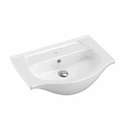 Lavabo da incasso monoforo 60x42 cm in ceramica bianco - Silky