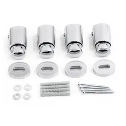 Kit fissaggi termoarredo cromo curvo arredo bagno con tubi