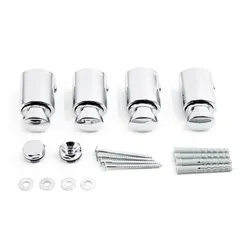 Kit fissaggi per termoarredo cromo dritto arredo bagno moderno portasalviette