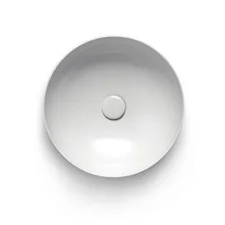 Lavabo da appoggio Elegance Circle 40 cm Azzurra in ceramica bianco