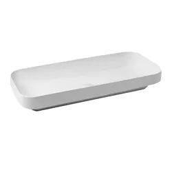 Lavabo in ceramica Elegance Soft 90x40 cm Azzurra installazione da appoggio o semincasso