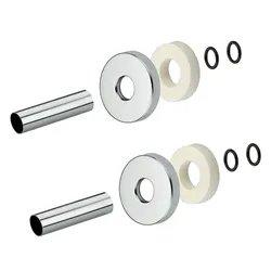 Kit copritubo minimalista 2 pezzi finitura cromo misura Ø55-Ø18-L160