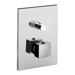 Miscelatore incasso doccia con leva cubo con deviatore acciaio inox cromato - Level di Paffoni