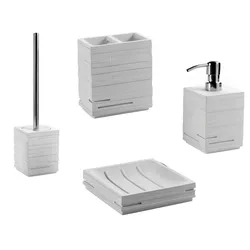 Set 4 accessori appoggio in resina bianco - Quadrotto di Gedy