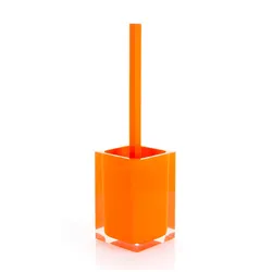 Portascopino d'appoggio con scopino in setole arancione e trasparente - Rainbow di Gedy