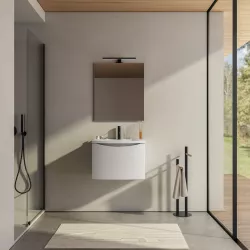 Mobile bagno sospeso 60 cm Jasmine con cassettone e specchio lavabo