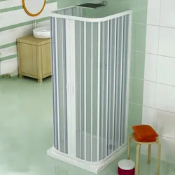 Box doccia in pvc 3 lati 80x80x80 cm riducibile a 70x70x70 cm a soffietto apertura centrale