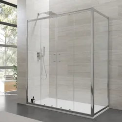 Box doccia 90x160 cm doppio scorrevole vetro temperato 6mm trasparente 185h - Young