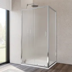 Box doccia 90x100 cm scorrevole vetro temperato 6mm stampato 185h - Young