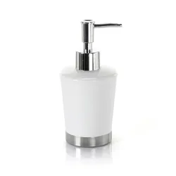 Dosasapone in ceramica bianco e acciaio inox cromo - Petunia di Gedy