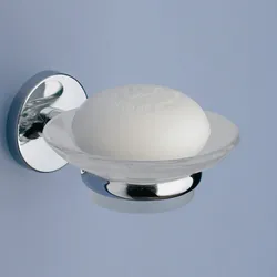 Portasapone a muro  in acciaio inox e cromall cromo e vetro satinato - Vermont Pro di Gedy