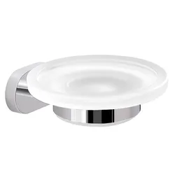 Portasapone a muro in acciaio inox e vetro satinato - Bernina di Gedy