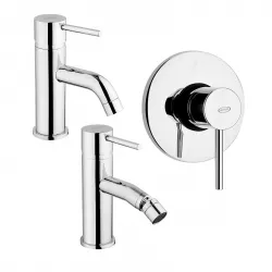 Set di miscelatori per lavabo bidet e incasso doccia Jacuzzi - Rubinetteria serie Gun ottone cromato