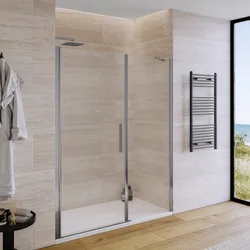 Box doccia nicchia 160 cm con porta battente 90 cm e lato fisso opaco - Nilo