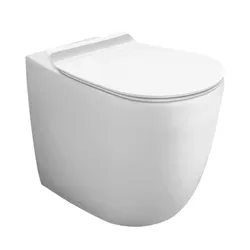 Vaso filomuro con scarico traslato e con sedile soft-close bianco lucido - Vignoni di Simas
