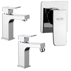 Miscelatore per lavabo bidet e doccia incasso rubinetteria Jacuzzi - Rubinetteria serie Tanka ottone cromato