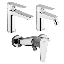 Set di miscelatori per lavabo bidet e esterno doccia Jacuzzi - Rubinetteria serie Inca design moderno