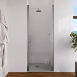 Porta doccia battente 80 cm per nicchia vetro temperato