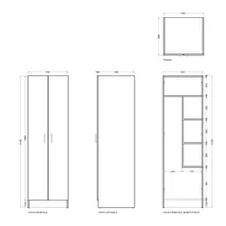 Colavene COLF 9 colonna portabiancheria 64X60 H.210 due ante con ripiano 3  contenitori estraibili cassetto cesto portabiancheria bianco