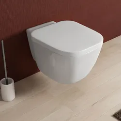 Vaso singolo sospeso ceramica design squadrato 52 cm arredo bagno moderno - Kumo