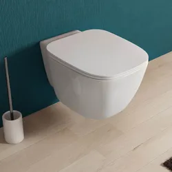 Sanitario ceramica wc singolo sospeso con sedile soft-close ceramica bianca - Kumo