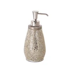 Dosasapone d'appoggio in vetro e ceramica crema e oro -  Myosotis di Gedy