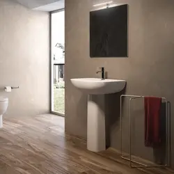 Lavabo con colonna modello Tonique 45 cm in ceramica bianca