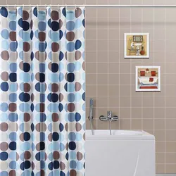 Tenda per doccia 120 x 200h cm con bolle blue e marrone