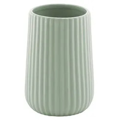 Portaspazzolini da appoggio in ceramica verde menta rigato - Marika di Gedy