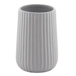 Portaspazzolini da appoggio in ceramica grigio rigato - Marika di Gedy